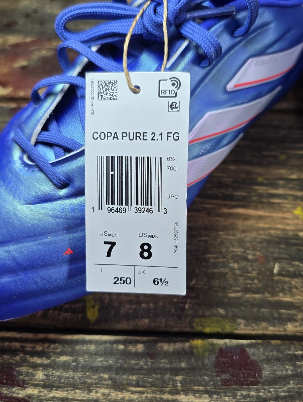 Adidas Copa Pure 2.1 FG Blue White Soccer Cleats IE4894 Men's Size 7 / Wmn's‎ 8 - Picture 8 of 8